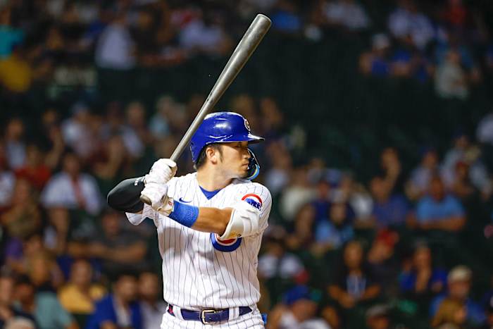 Chicago Cubs' Seiya Suzuki at Wrigley Field earlier this year. 